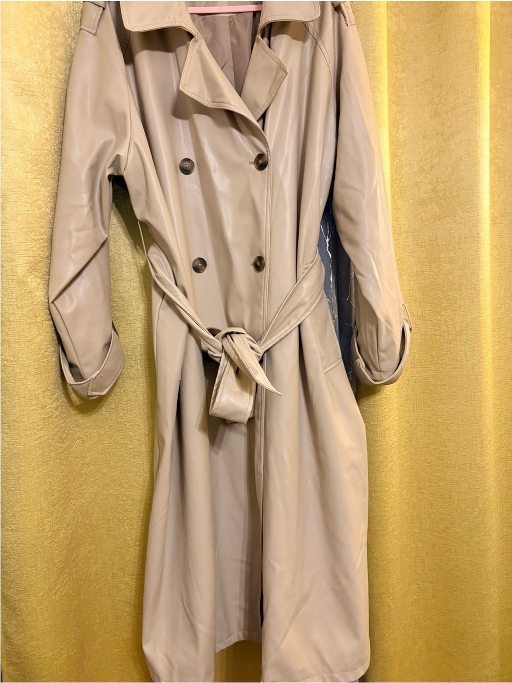 ASOS Light Beige Double-Breasted Trench Coat with Belt